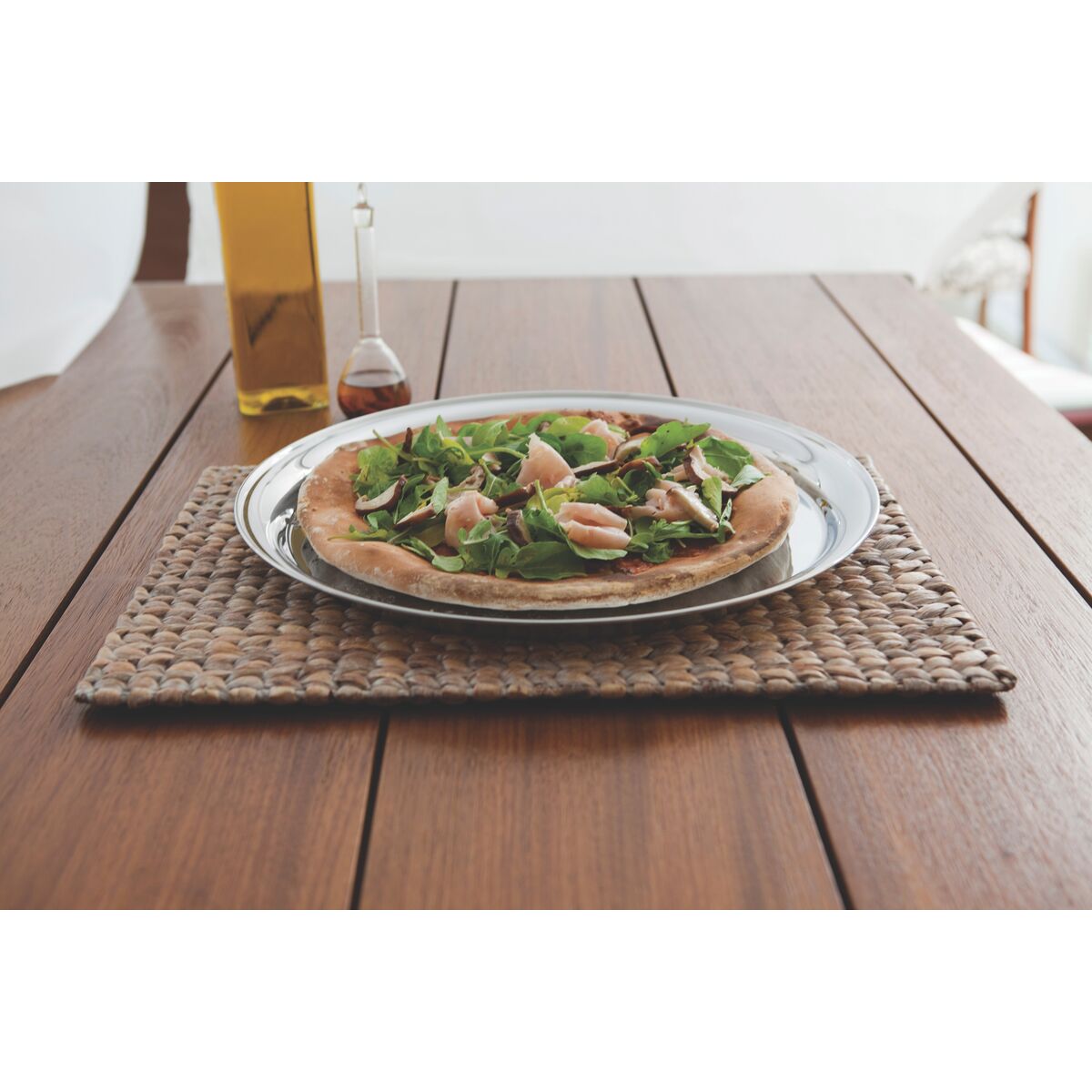 Tramontina Service round stainless steel tray