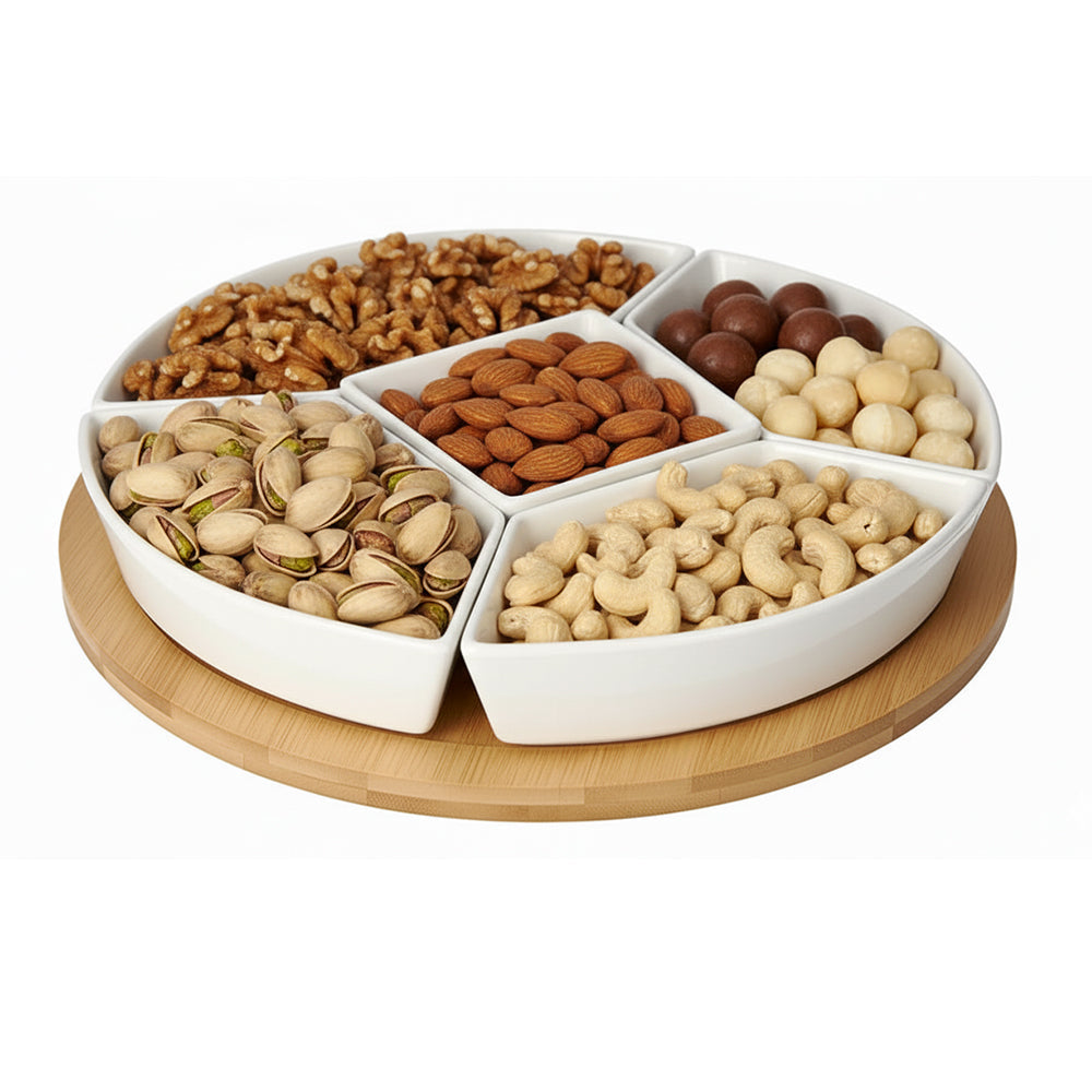 Danny Home Bamboo Lazy Susan Snack Platter 30cm