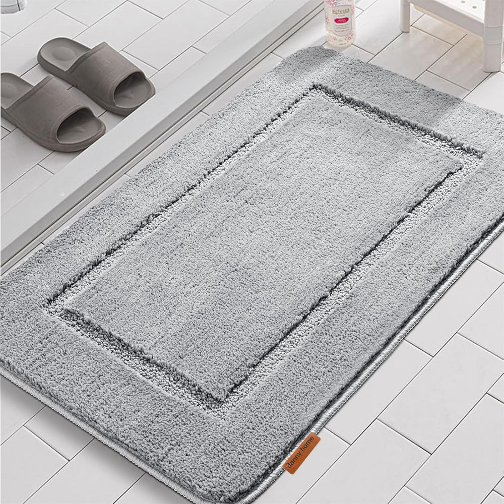 Danny Home Luxury Bath Mat Absorbent Non-Slip Washable Shaggy Bathroom Rug 50X80CM – Grey