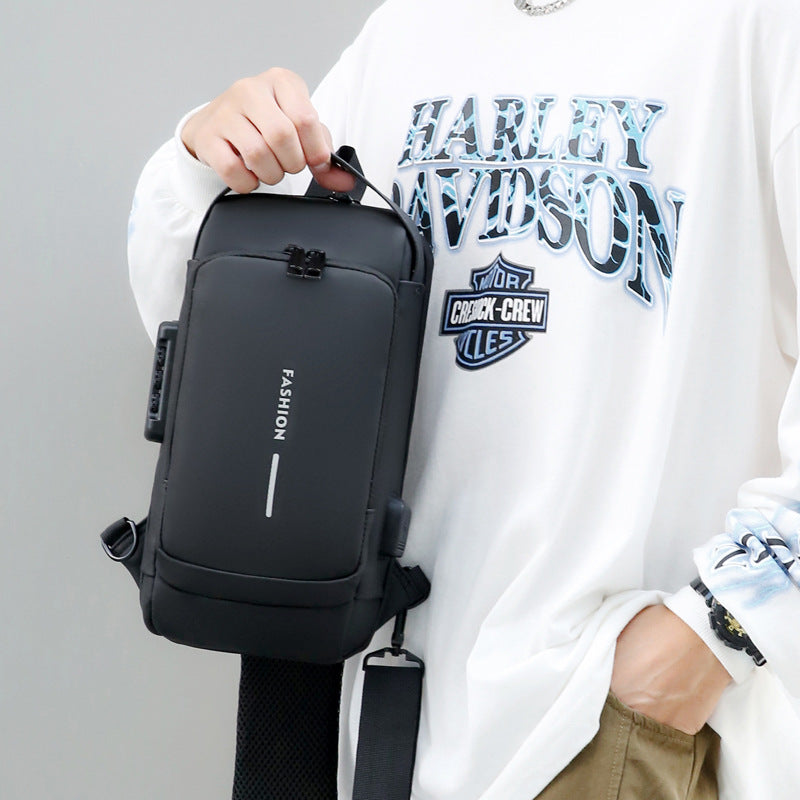 Waterproof Crossbody Bag with USB Charging Port & Lock