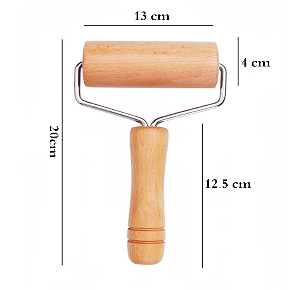 Phoenix Wooden Rolling Pin with Ergonomic Handle Large Size (L20 x W13)cm