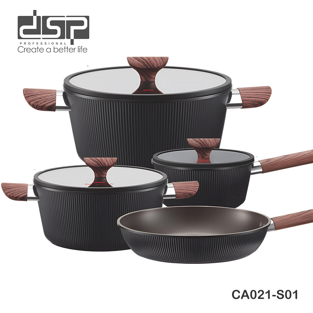 DSP CA021-S01 𝑴𝒂𝒔𝒕𝒆𝒓𝒑𝒊𝒆𝒄𝒆 𝑪𝒐𝒐𝒌𝒘𝒂𝒓𝒆 Set of 7-Pcs Black