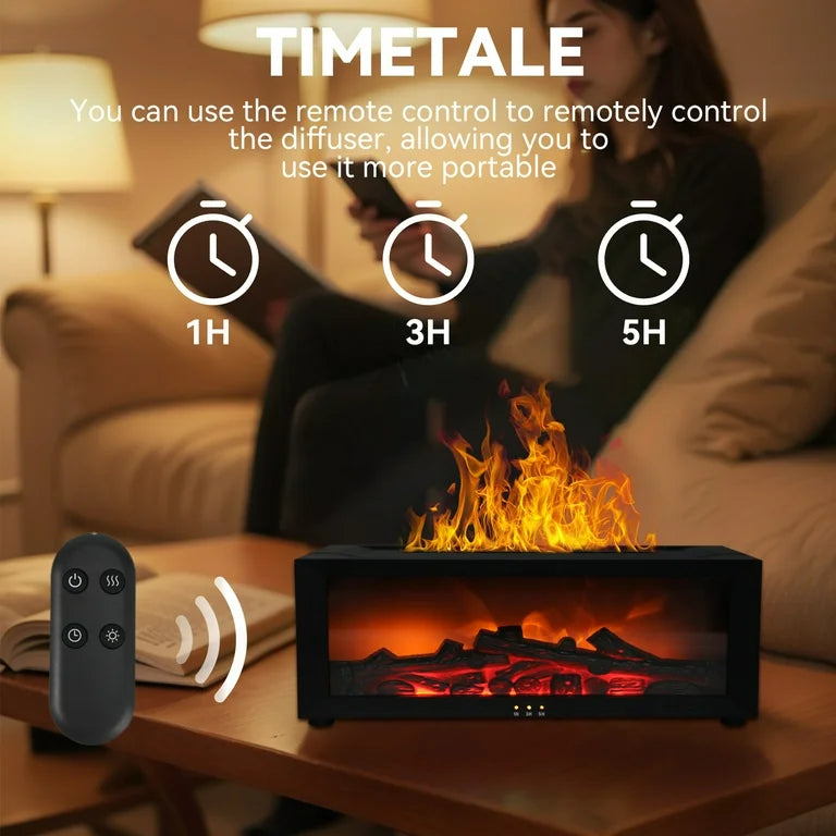Fireplace Diffuser Flame Aroma Humidifier مرطب عطري بتصميم مدفأة