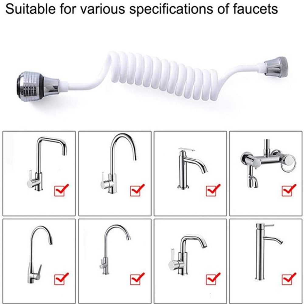 Removable 360° Faucet Extender Long Kitchen Tap Extender Pull Out