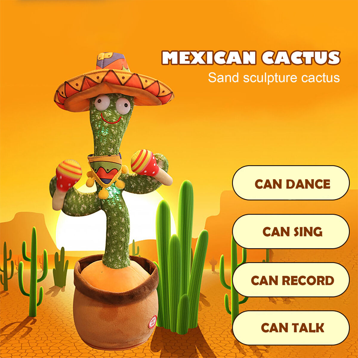 Interactive Speaking Cactus Toy لعبة صبار ناطقة تفاعلية