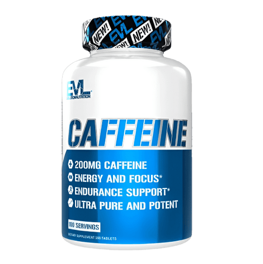 Evlution Nutrition Caffeine Tablets - Boost Energy, Focus & Alertness - 100 Servings Caffeine Supplement for Men & Women