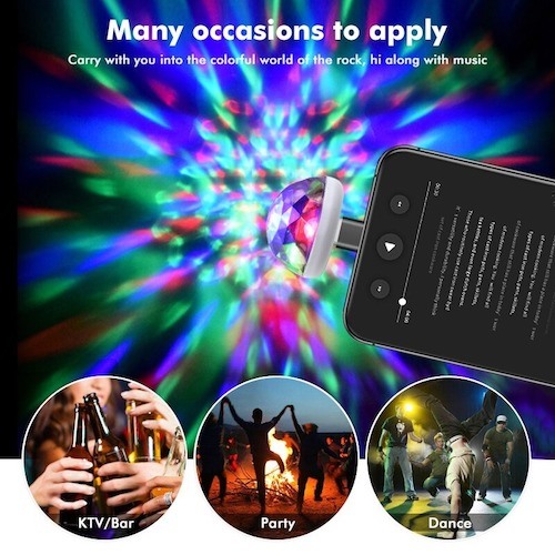 USB Car Party Light All Colors With Music Sensors