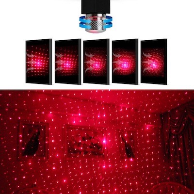Car Roof Star Light Interior Mini LED Starry Laser Atmosphere Ambient Projector Lights USB Red Auto Decoration Night Galaxy Lamp