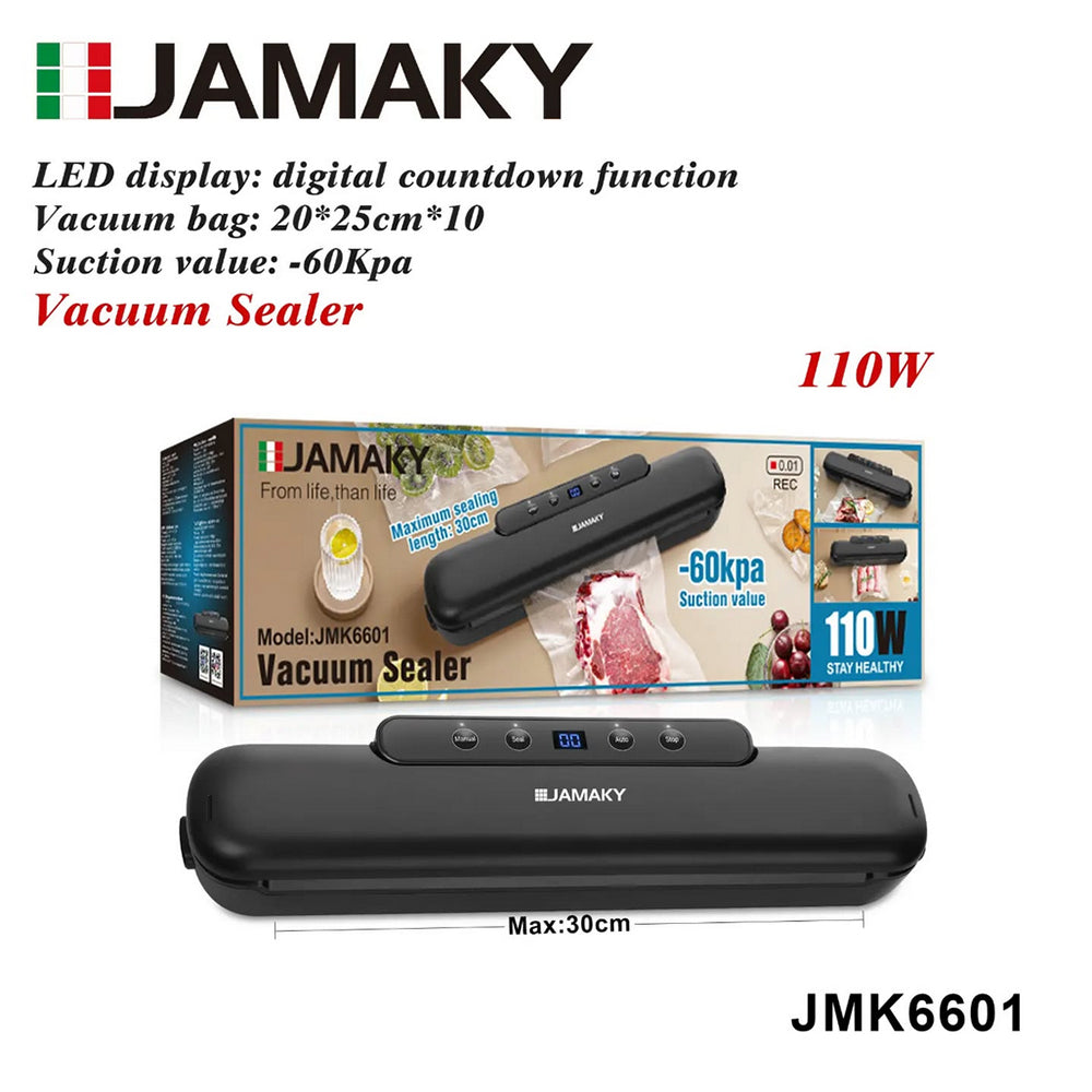 Jamaky JMK6601 Vacuum Sealer with 10 Bags 25*20cm