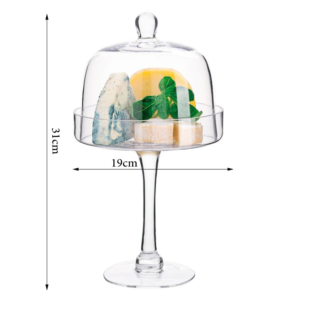 Danny Home Glass Cheese Platter With Dome