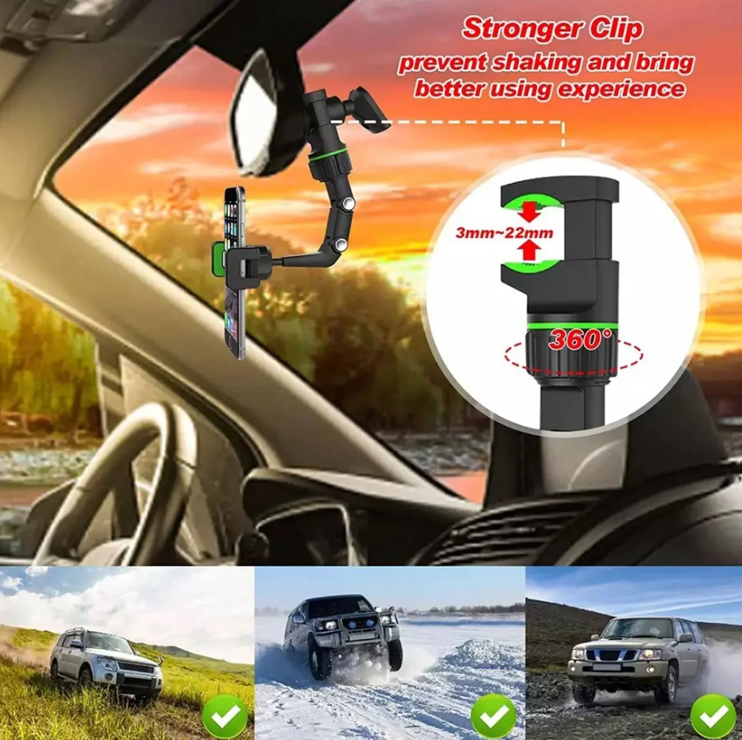 Adjustable  360° Mirror Phone Holder