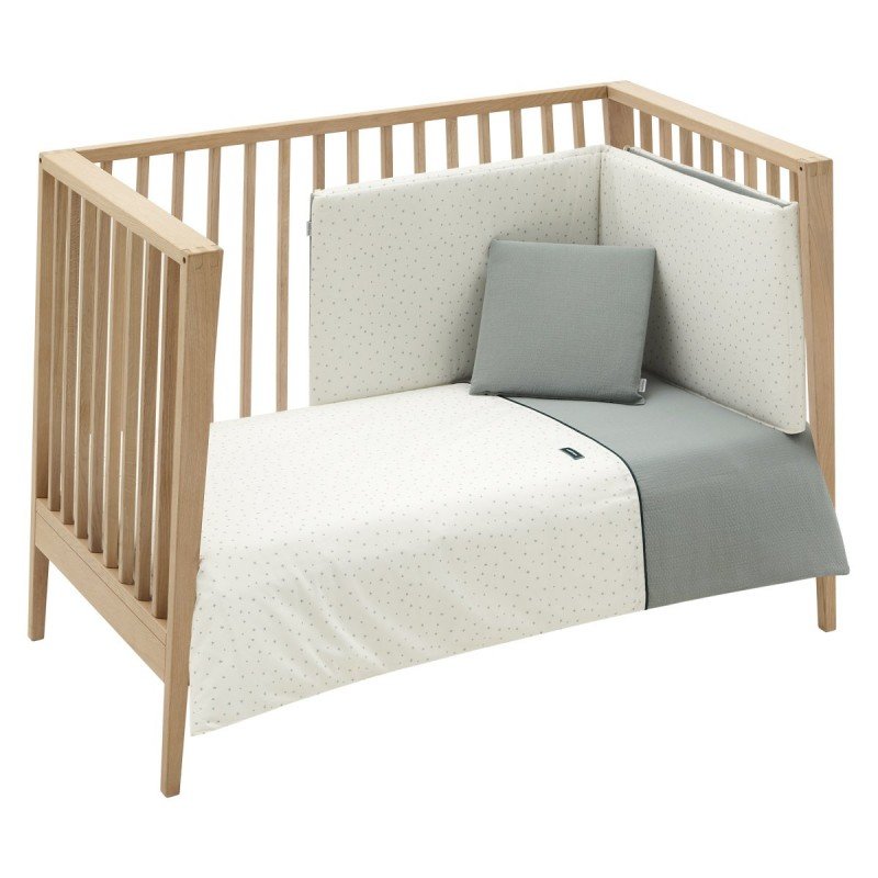 Cambrass Bedding Set 4 Piece Astra Grey Cotton Crib Set