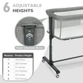 AILEEKISS Baby Bassinet Bedside Sleeper, Height Adjustable Newborn Baby Bassinet with Wheels, Grey - Medaid International