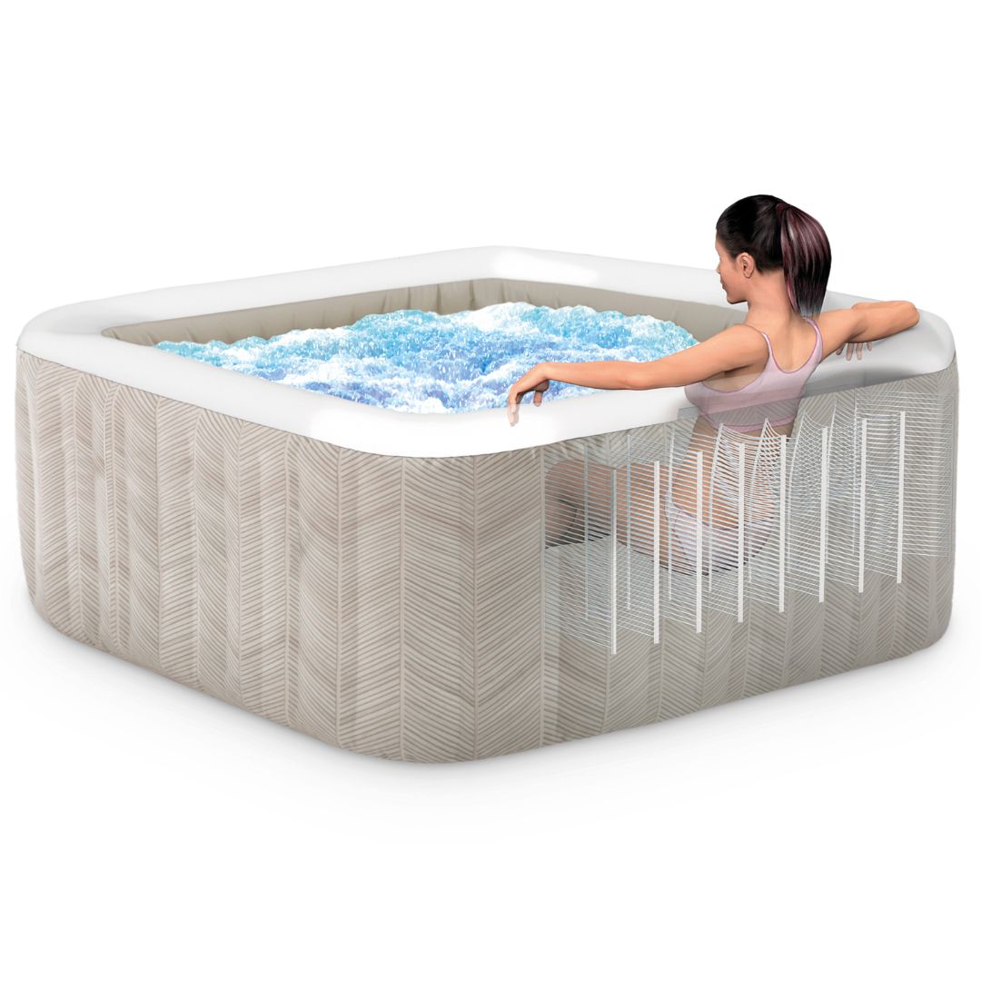 Intex Chevron Deluxe Square Bubble Spa Set