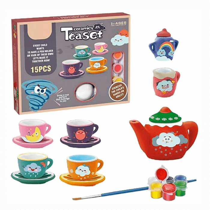 Tea Set Painting  | Tiny Ceramics - Medaid International