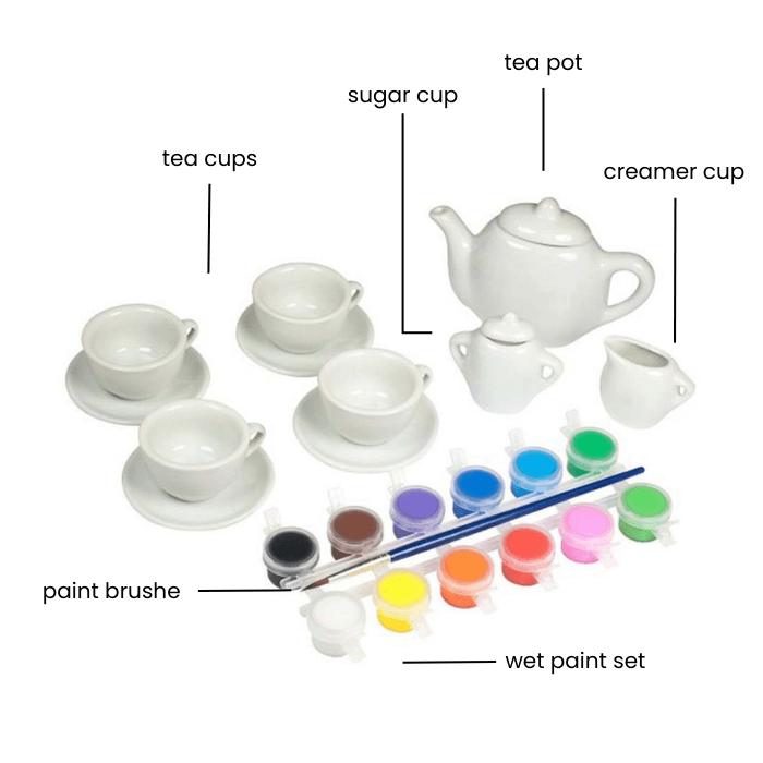 Tea Set Painting  | Tiny Ceramics - Medaid International