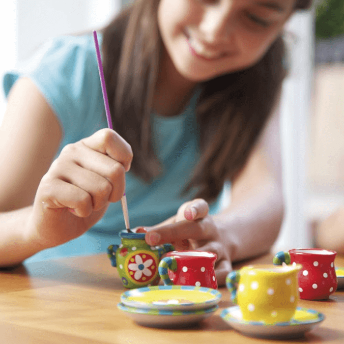 Tea Set Painting  | Tiny Ceramics - Medaid International
