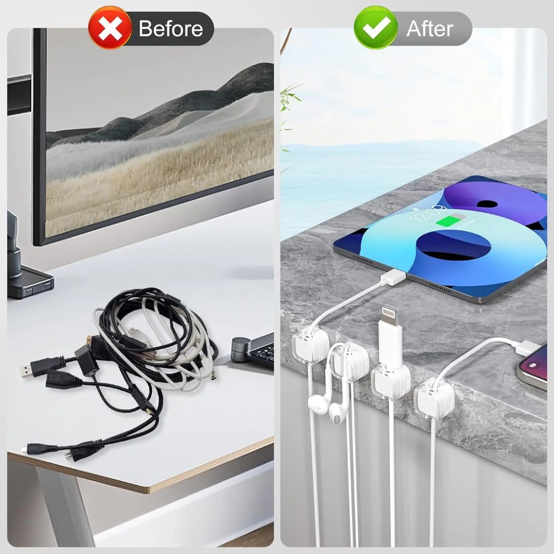 Magnetic Cable Clip Organizer (2 Per Pack)