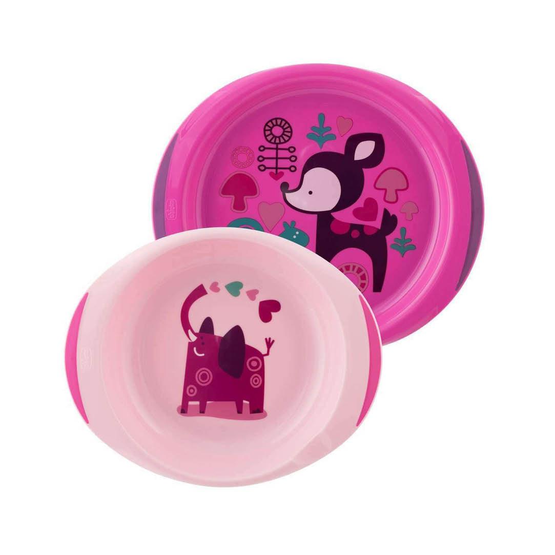Chicco Baby Dish Set Pink