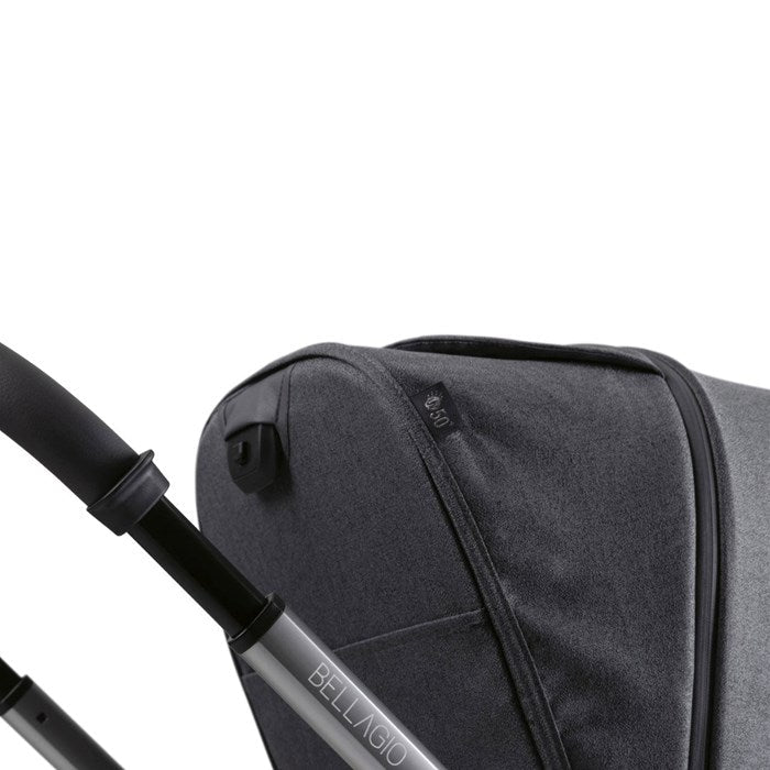Chicco - Bellagio Stroller - Flexi Carrycot - Black Satin - Kory i-size Essential Black - Car Seat - Full 360 i-size Base - Travel System