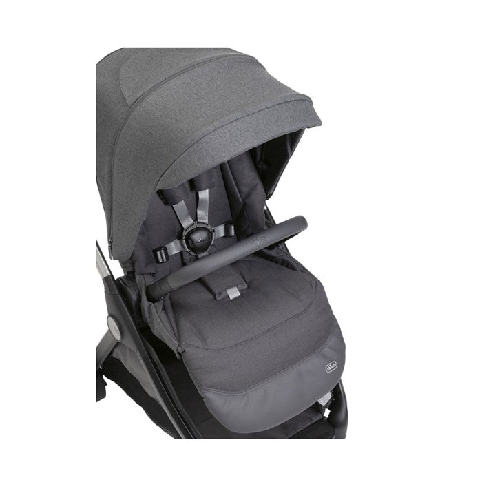 Chicco - Bellagio Stroller - Flexi Carrycot- First Seat Recline  - Full 360 i-size Base  - Black Satin - Travel System