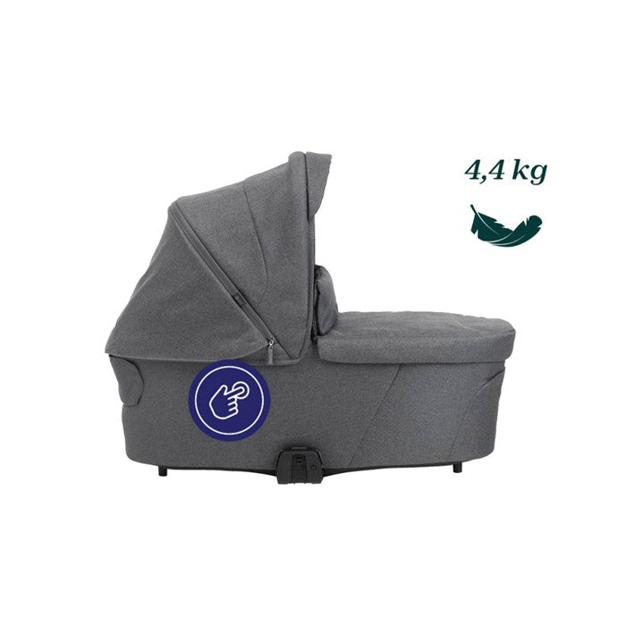 Chicco - Bellagio Stroller - Flexi Carrycot- First Seat Recline  - Full 360 i-size Base  - Black Satin - Travel System