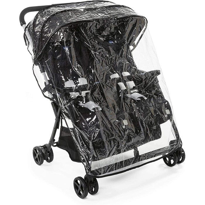 Chicco - Ohlala Twin Baby Stroller W/Rain Cover & Confort Kit - Black