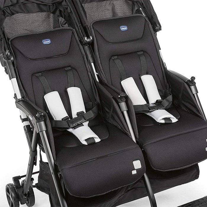 Chicco - Ohlala Twin Baby Stroller W/Rain Cover & Confort Kit - Black