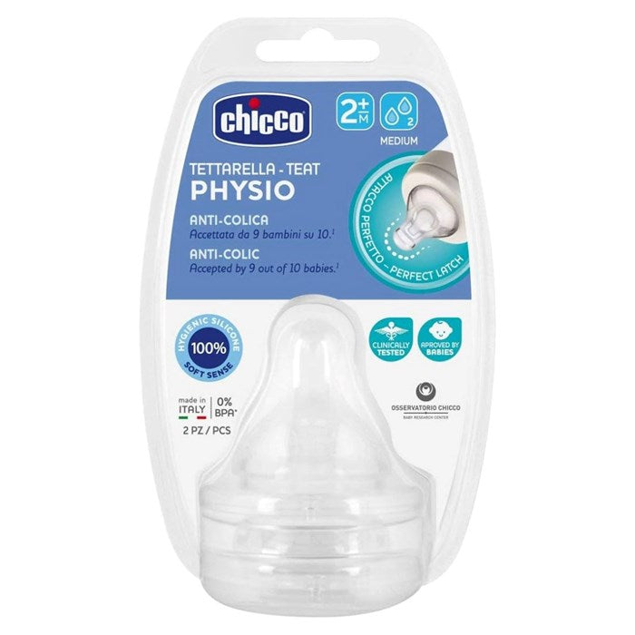 Chicco D - Teats Perfect 2m+ - Sil Medium Slow 2pcs - (20823)