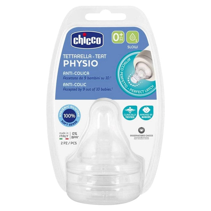 Chicco D- Teats Perfetct 5 0m+ - Sil Slow 2pcs - 20811