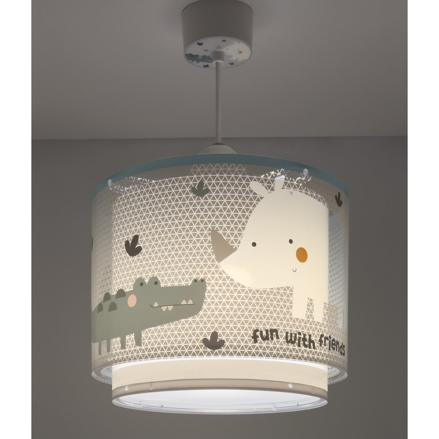 Dalber Childrens Ceiling Lamp Rhino & Croco Jungle Nursery Light