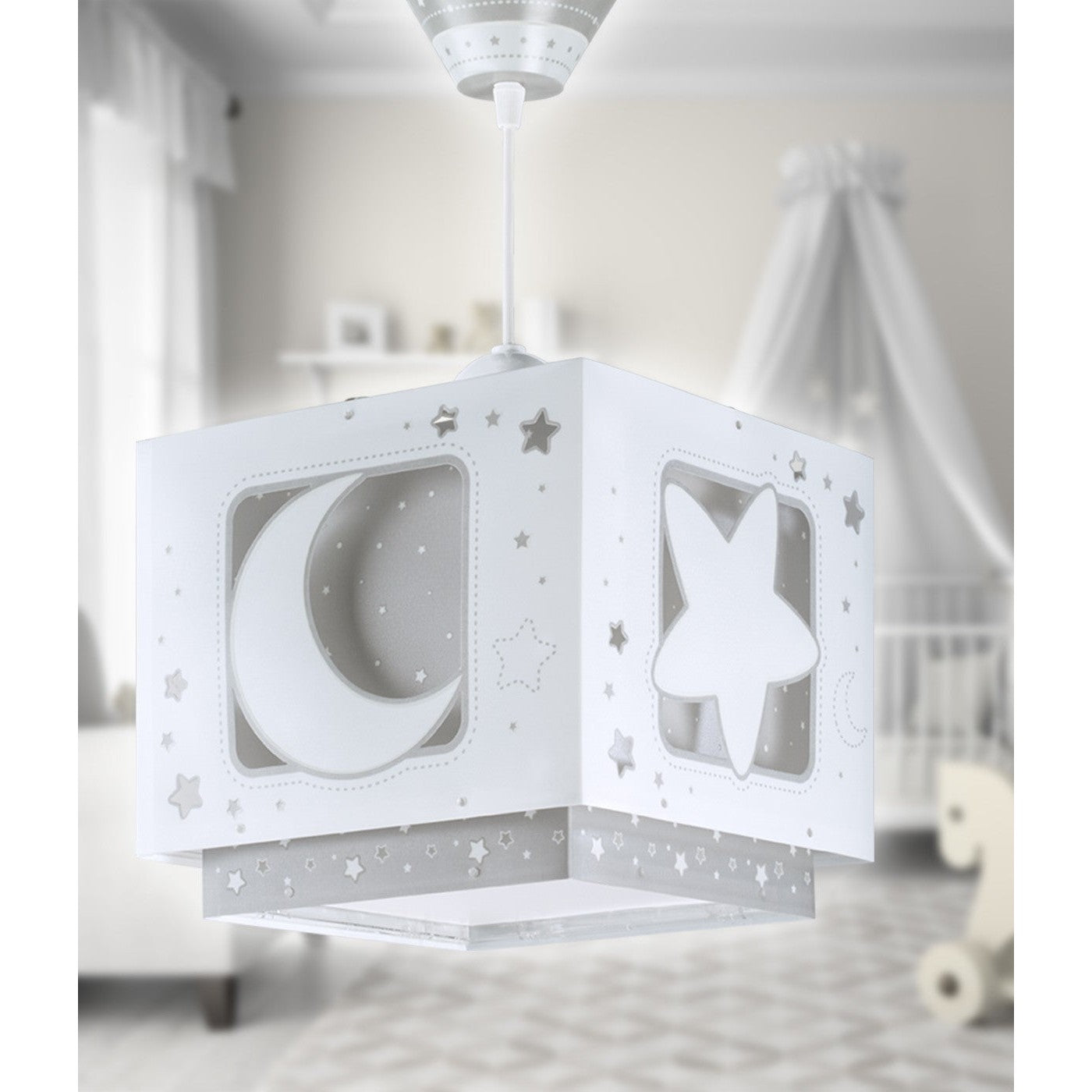 Dalber Childrens Hanging Lamp Moonlight Grey Nursery Light