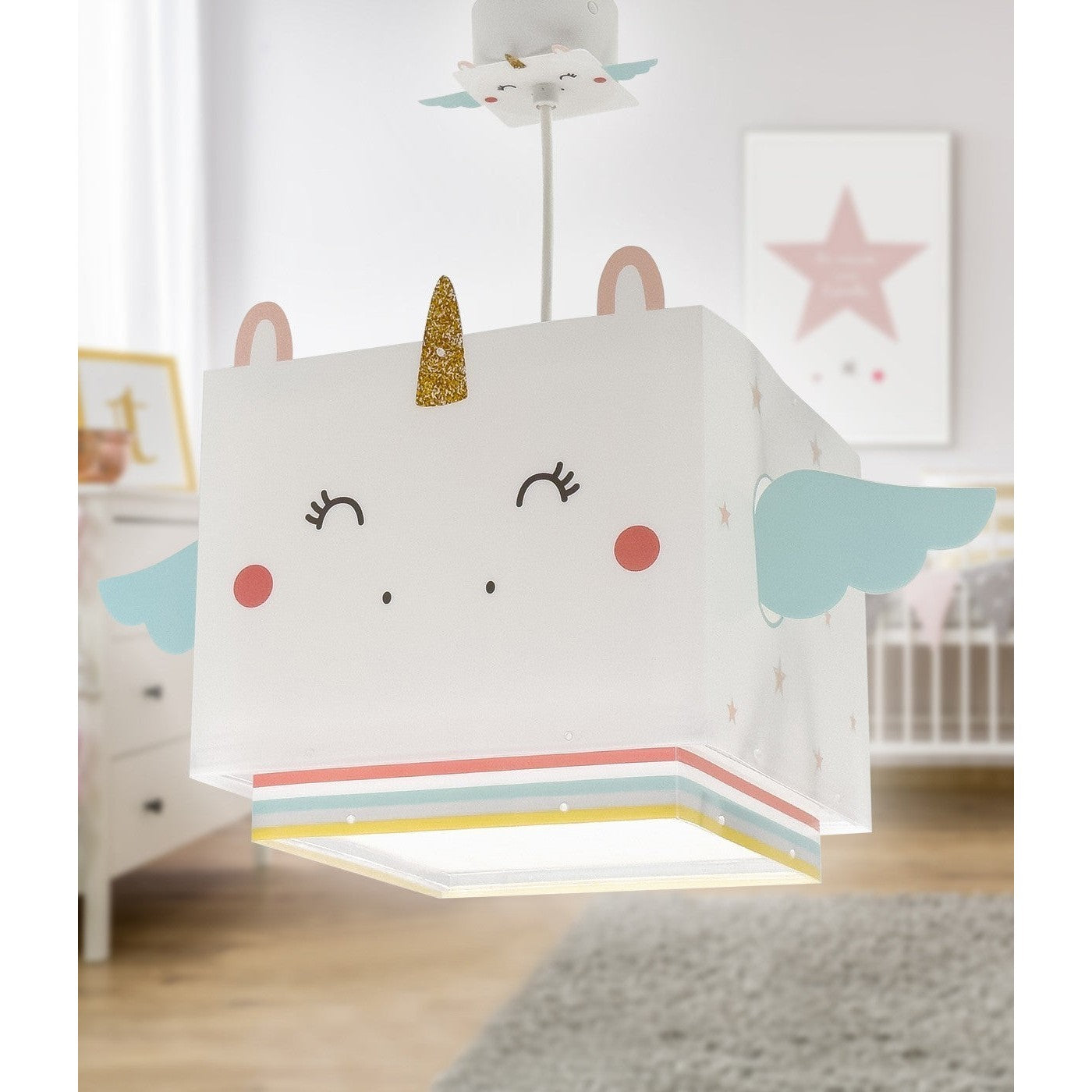 Dalber Childrens Hanging Lamp Little Unicorn Nursery Light