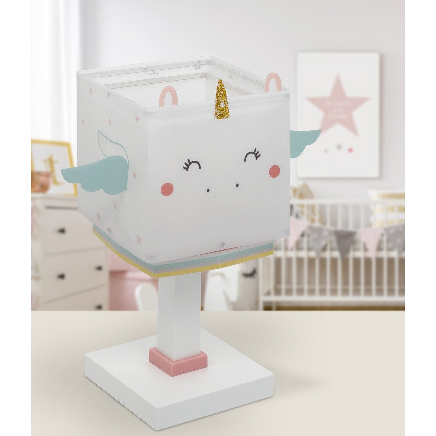 Dalber Childrens Table Lamp Little Unicorn Double Screen