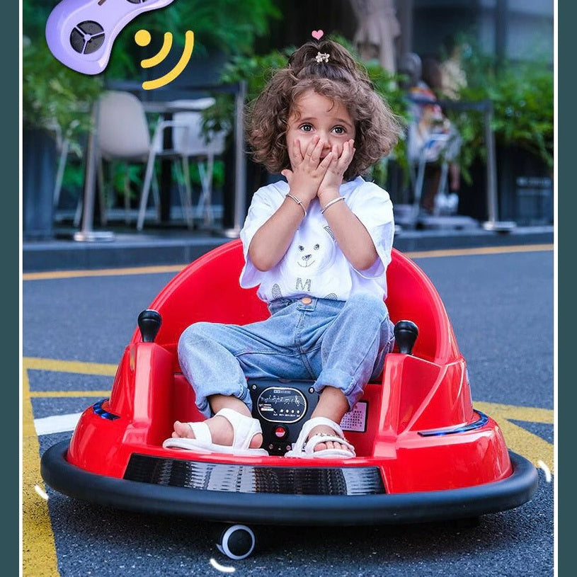 360° Rotated Children's Electric Bumper Car with 2.4G Remote Control 2-7 Years Kids Music Stroller Drift Cart