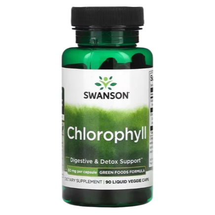 Swanson Chlorophyll 50 mg – 90 Liquid Veggie Capsules | Natural Detox & Energy Support