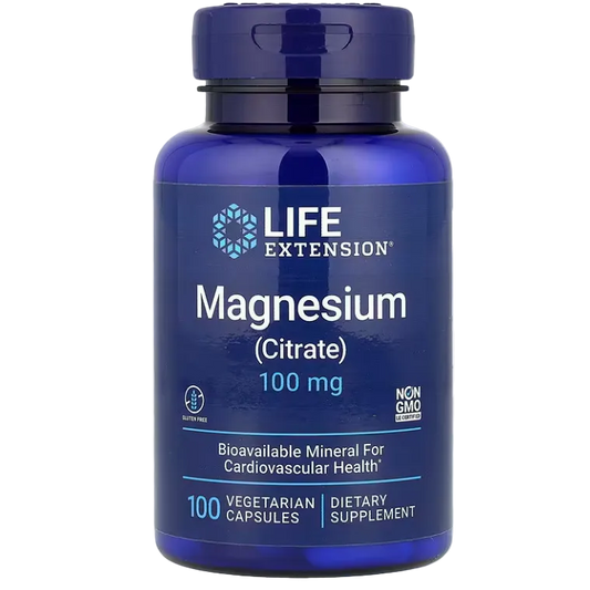 Life Extension Magnesium (Citrate) – 100 mg, 100 Vegetarian Capsules | Muscle, Nerve & Relaxation Support