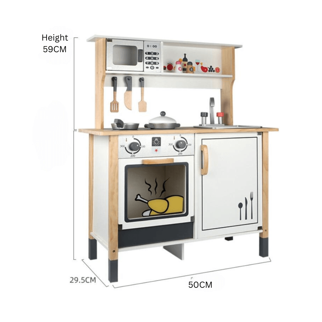 Classic Cute White Wooden Kitchen Toy