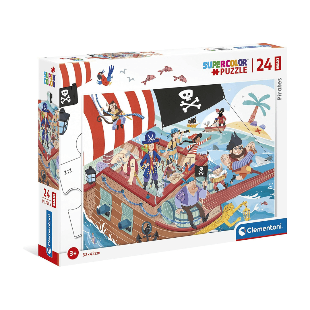Clementoni 24209 Maxi Pirates , from 3 Years, Colorful Children's Puzzle with Extra Large Puzzle Pieces