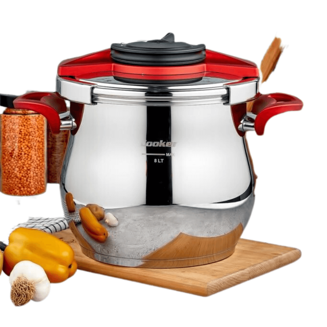 COOKER Red Lid 8 Lt Pressure Cooker 304 Hight quality 18/10 Cr-Ni Stainless steel Lebanon"

