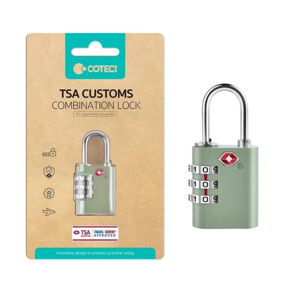 Coteci Zinc Alloy TSA Lock 3 Digit Combination Code Lock