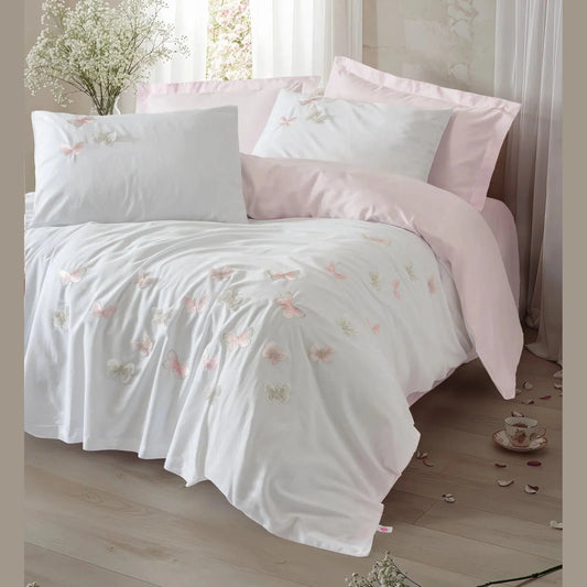 3D Embroidered Satin Double Duvet Cover Set Charming