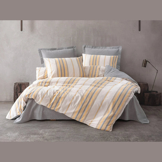 Natureforce Yarn Dyed Double Duvet Cover Set Tribus Yellow