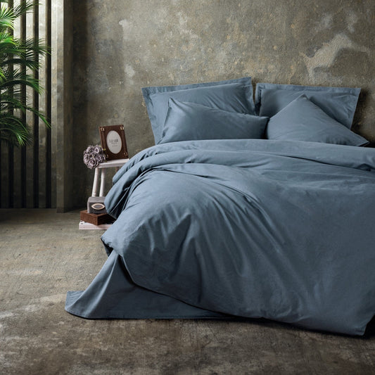 Plain Double Duvet Cover Set Anthracite