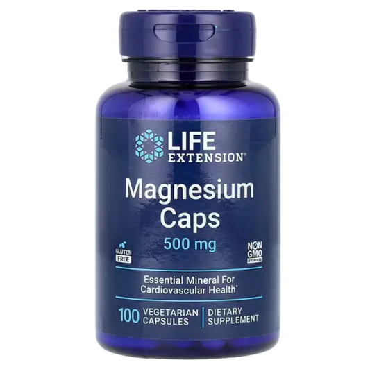 Life Extension Magnesium Caps – 500 mg, 100 Vegetarian Capsules | Muscle Function, Nerve Support & Relaxation