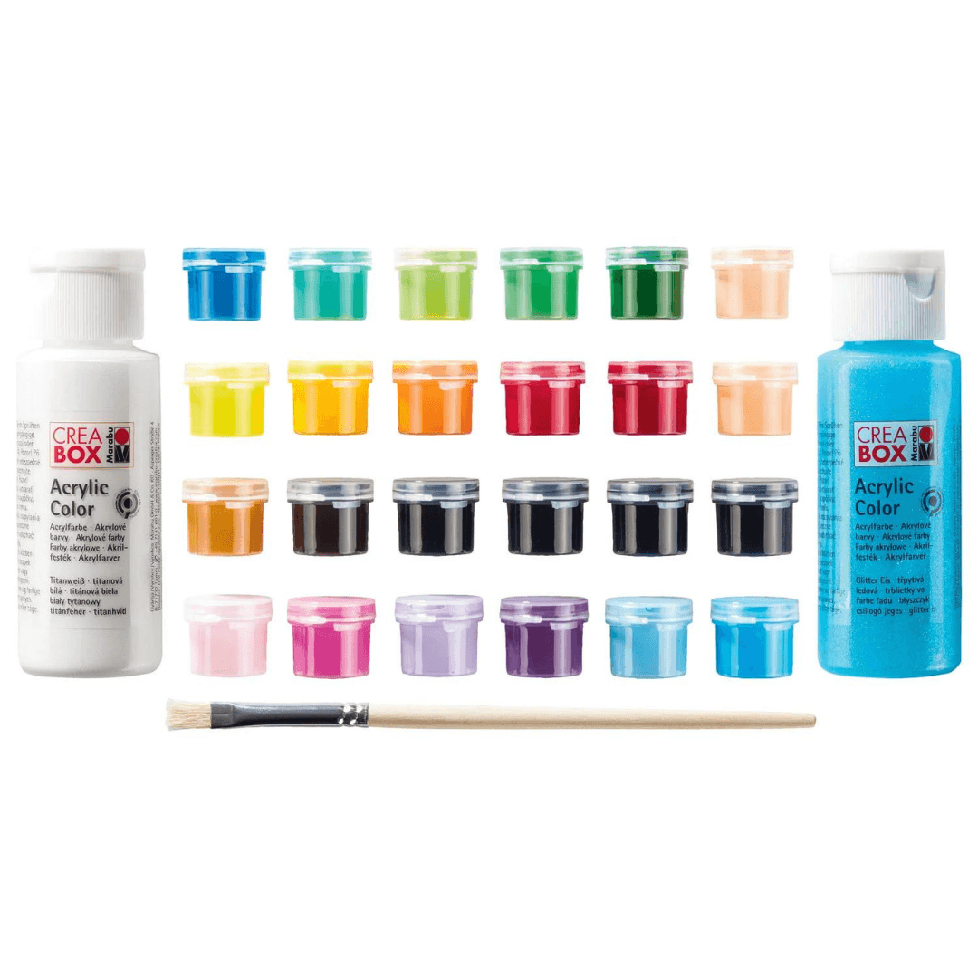 CREABOX MARABU Color Basic + Glitter 27 Pieces