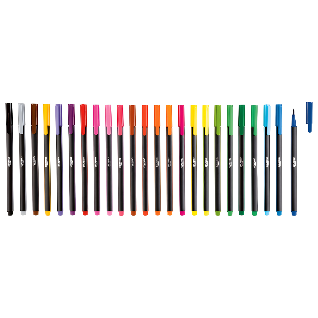 Crelando® Fineliner & Brushliner Set – 24 Brilliant Colors with High Opacity