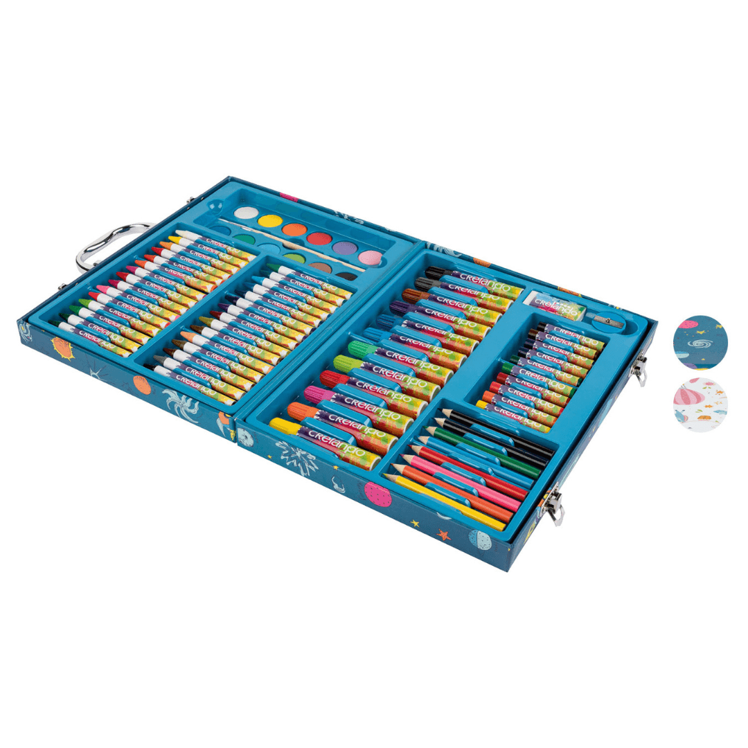 CRELANDO® Painting Suitcase for Children, With Accessories, 76 Elements