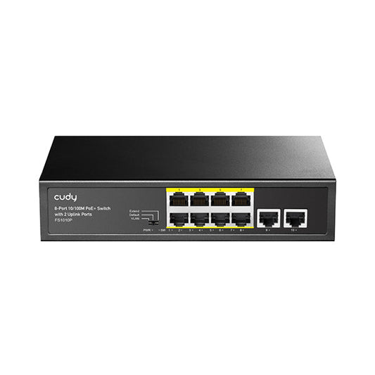 Cudy, 8-Port 10/100M PoE+ Switch with 2 Uplink Ports - FS1010P
