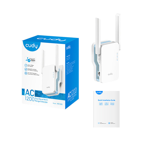 Cudy, AC1200 Wi-Fi Mesh Repeater - RE1200